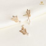 نیمست طلا پروانه مرواریدی