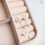 نیمست طلا پروانه مرواریدی - Image 2