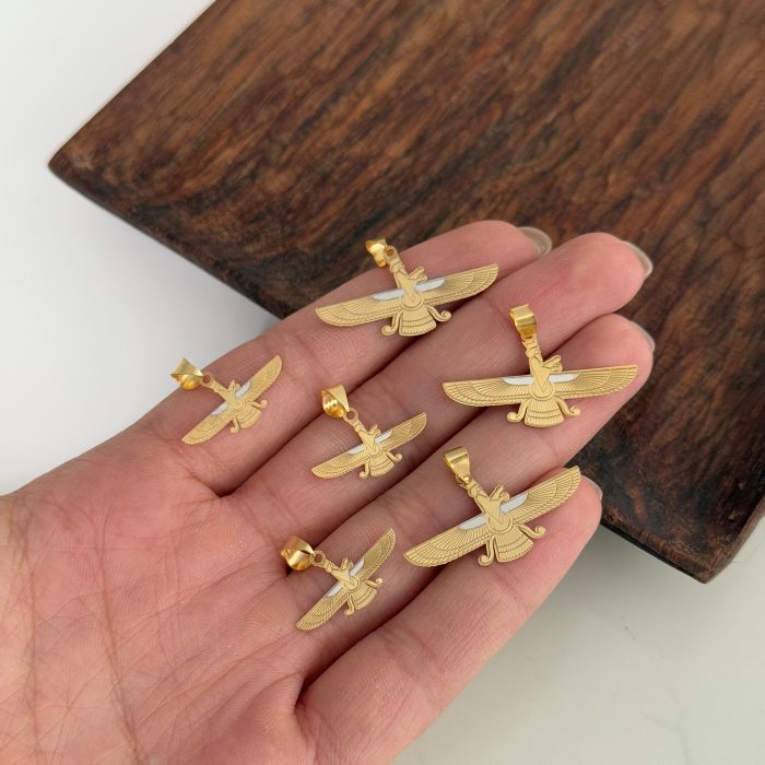 پلاک طلا فروهر دو رنگ - Image 2