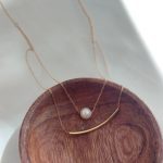 گردنبند دو رج مروارید و مفتول