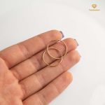 گوشواره طلا حلقه ای 1/5 سانت - Image 2