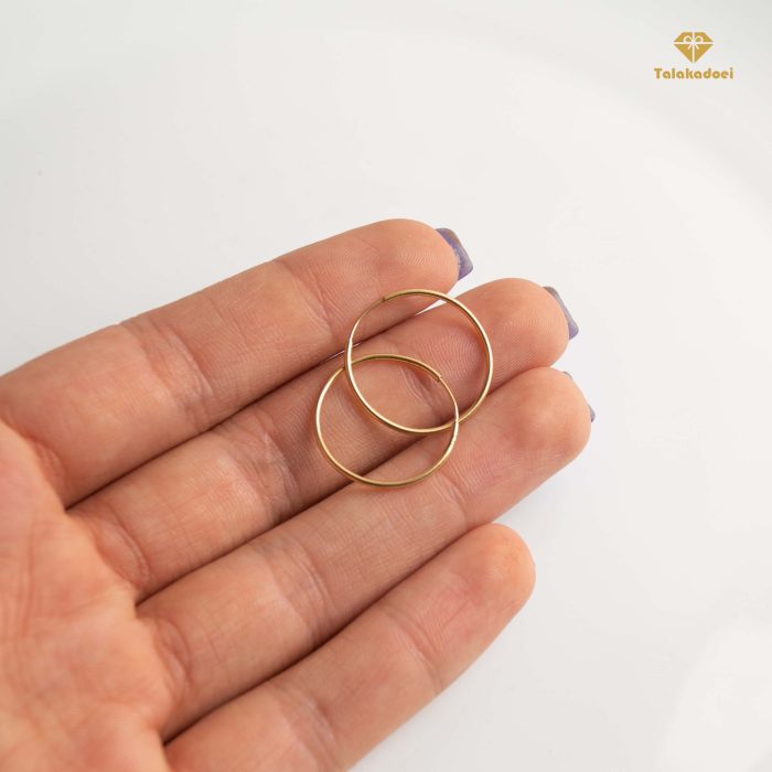 گوشواره طلا حلقه ای 1/5 سانت - Image 2