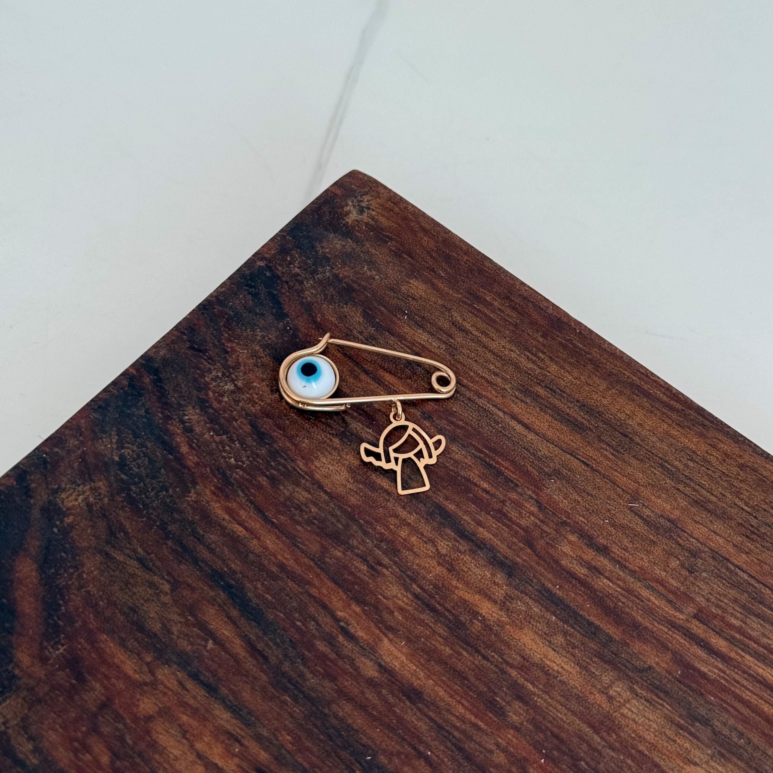 IMG_8413 سنجاق طلا چشم نظر فرشته - Image 1