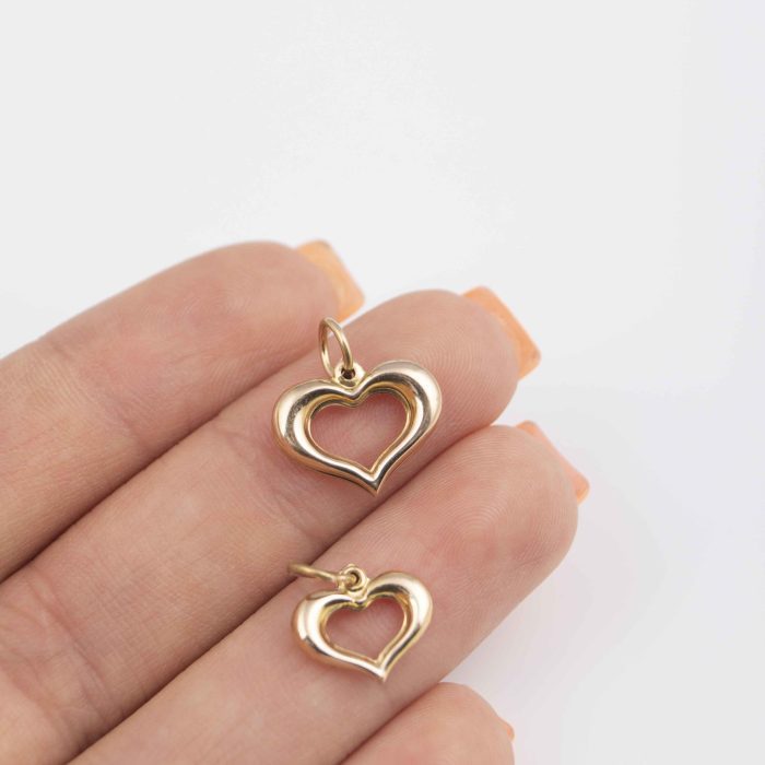 پلاک طلا قلب دامله تو خالی - Image 2