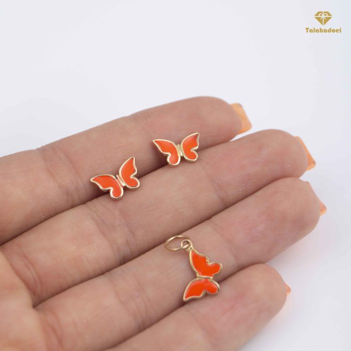 نیمست پروانه میناکاری نارنجی - Image 2