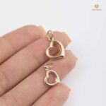 پلاک طلا قلب دامله تو خالی طرح2 - Image 2