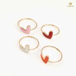 انگشتر طلا قلب مینا کاری