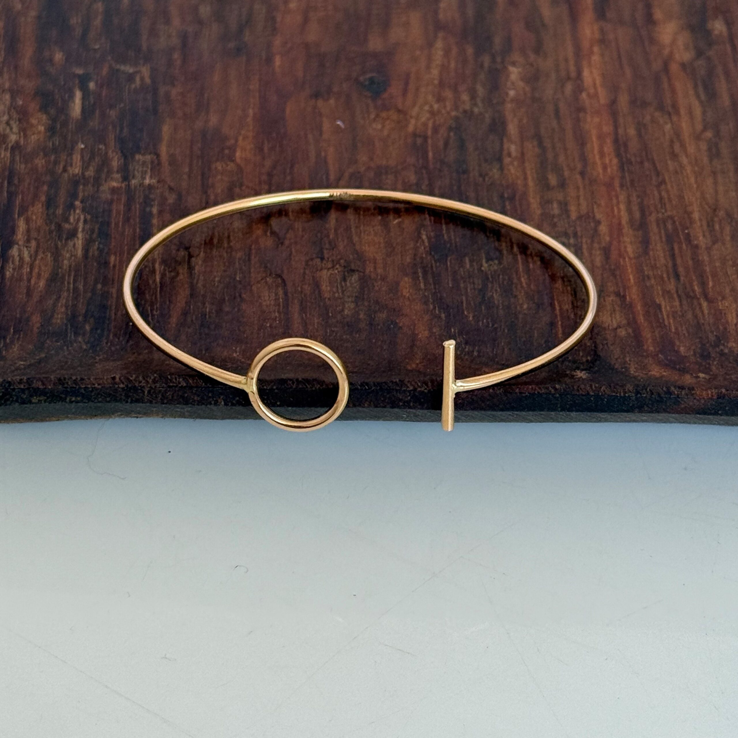 IMG_8987 بنگل طلا دایره و خط - Image 1