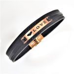 دستبند چرم و طلا کد 216