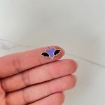 پلاک طلا قلب و بال مینا کاری - Image 2