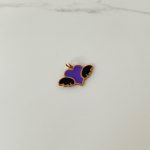 پلاک طلا قلب و بال مینا کاری