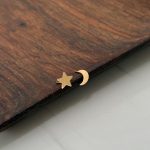 گوشواره میخی ماه و ستاره لیزری