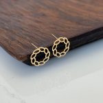 گوشواره میخی طلا گندم گرد لیزری