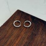 گوشواره حلقه ای تراش سفید