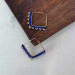 گوشواره مربع میوکی آبی کد026