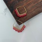 گوشواره مربع میوکی قرمز کد024