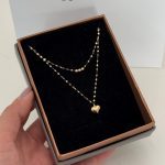 گردنبند دو رج گوی قلب لوکس - Image 2