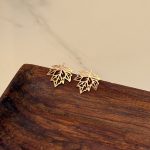 گوشواره میخی برگ پاییزی