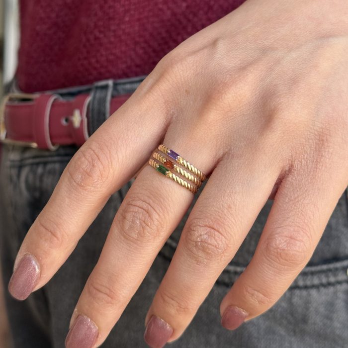 انگشتر طلا تک نگین - Image 2