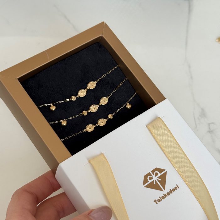 دستبند طلا هرمس قلب کد 3032 - Image 2