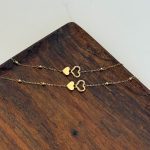 دستبند طلا گوی دو قلب کد 3030