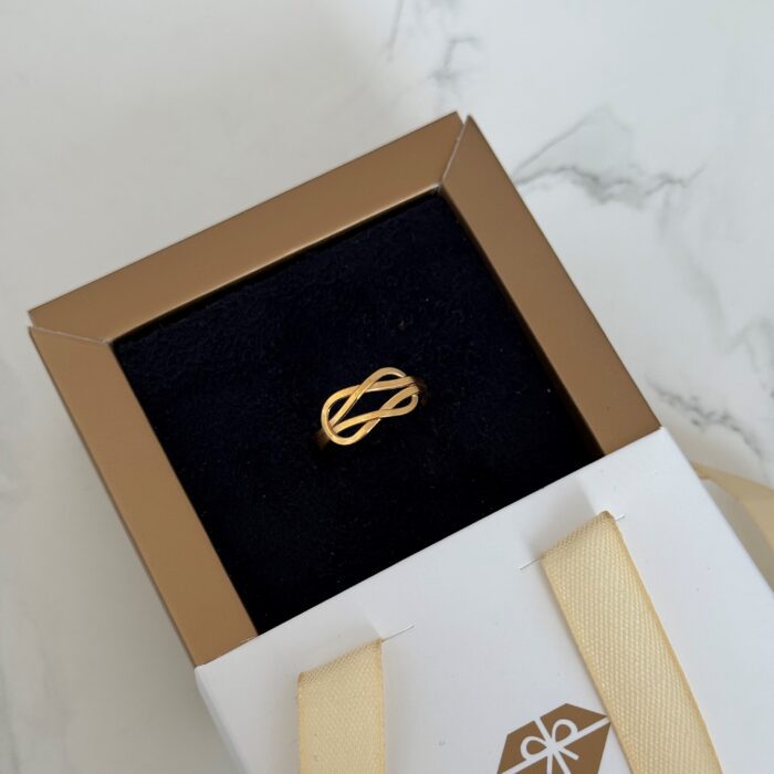 انگشتر طلا گره تخت کد2020 - Image 2