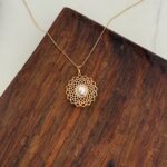 پلاک طلا اسلیمی مرواریدی کد 584