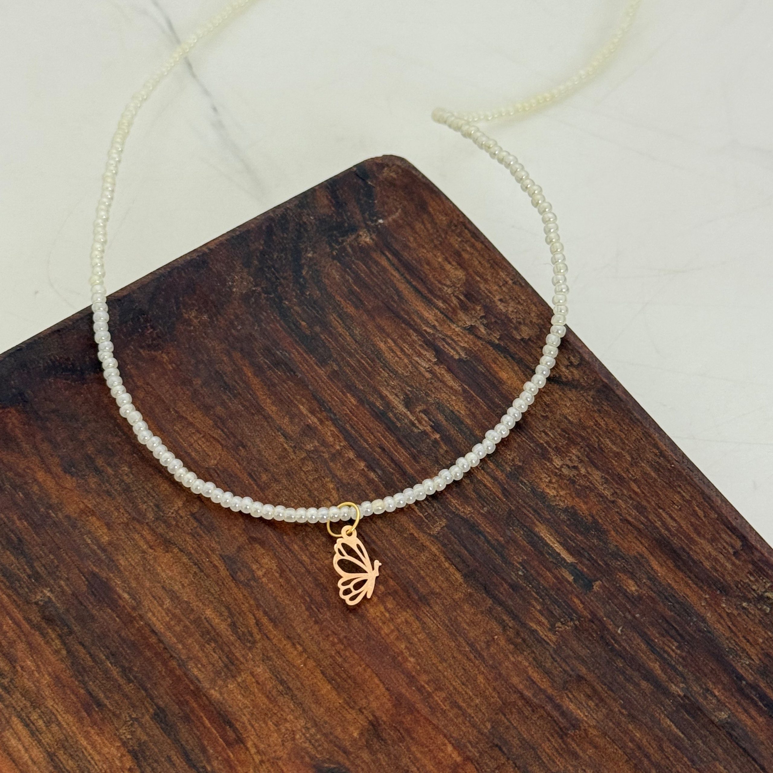 IMG_0167 گردنبند سنگی فانتزی طرح پروانه - Image 1