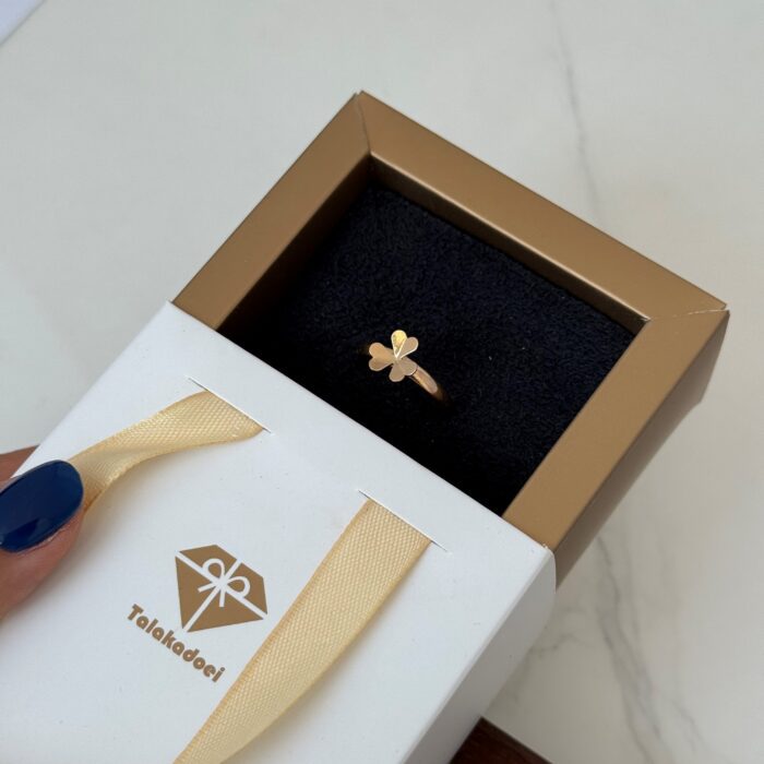 انگشتر طلا گل شبدر - Image 2