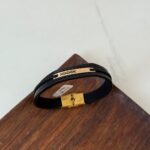 دستبند چرم و طلا کد 3045