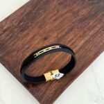 دستبند چرم و طلا کد 2063