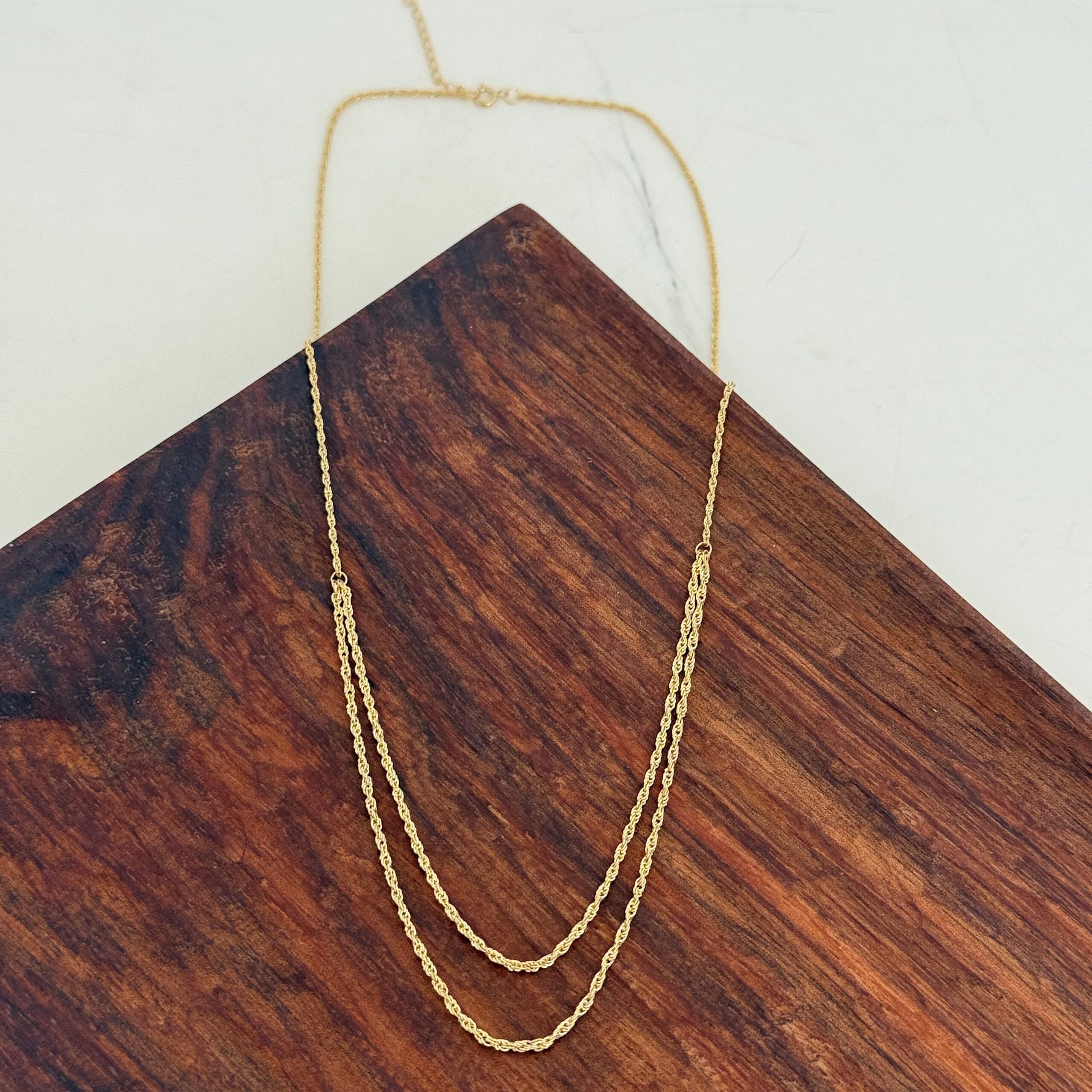 IMG_7288 زنجیر طلا طنابی دو رج - Image 1