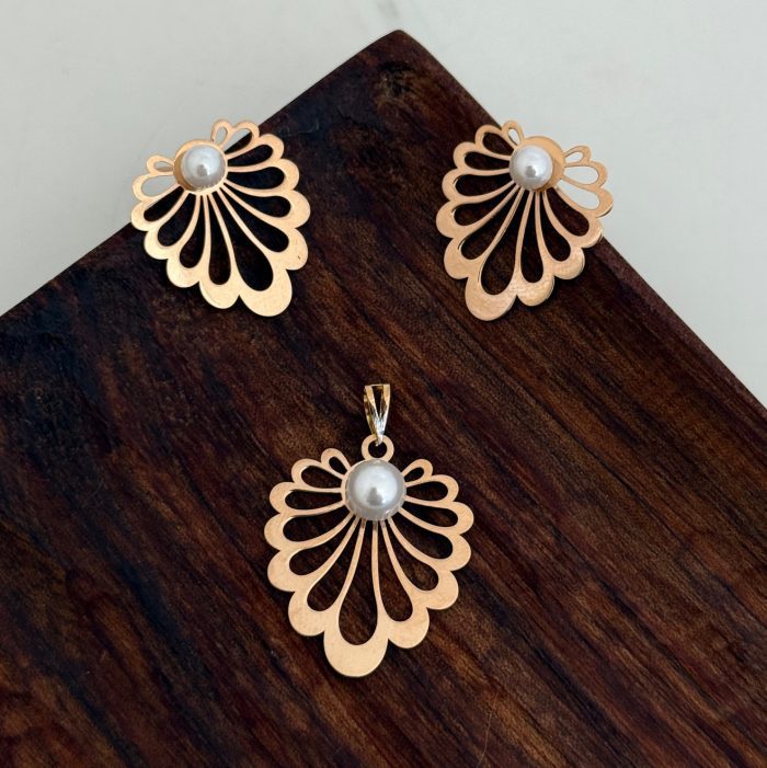 نیمست طلا برگ انجیری مرواریدی - Image 2