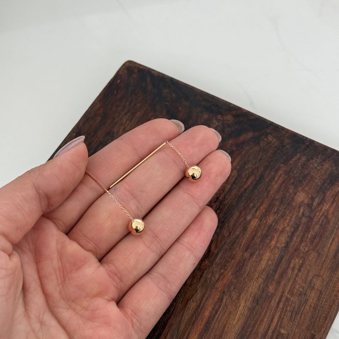 گوشواره بخیه کوتاه گوی - Image 2