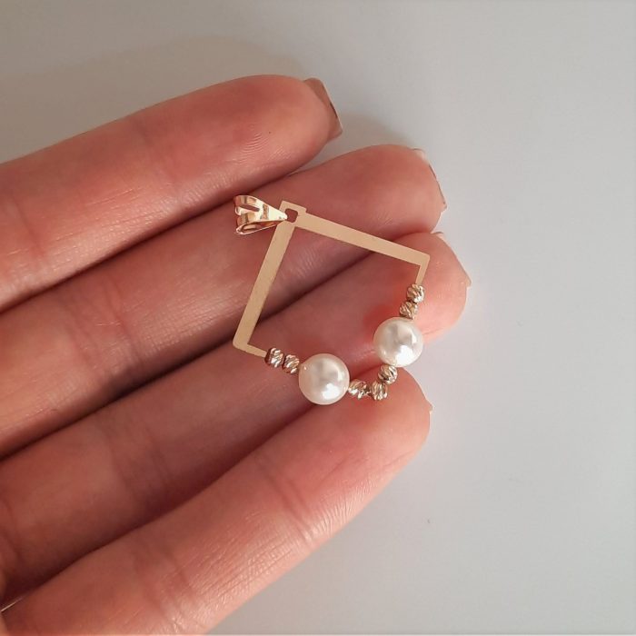 پلاک طلا مروارید البرنادو مربع - Image 4