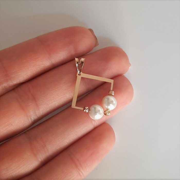 پلاک طلا مروارید البرنادو مربع - Image 6