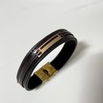 دستبند چرم و طلا کد 231