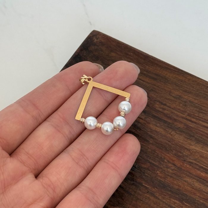 پلاک طلا مروارید البرنادو مربع - Image 7