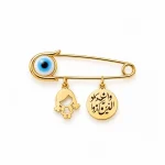 سنجاق طلا چشم نظر وان یکاد طرح دختر