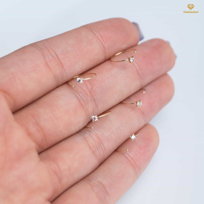 پیرسینگ طلا حلقه ای بینی - Image 3