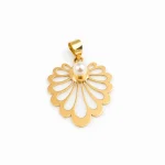 پلاک طلا برگ انجیری مرواریدی