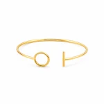 بنگل طلا دایره و خط