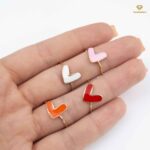 انگشتر طلا قلب مینا کاری - Image 2