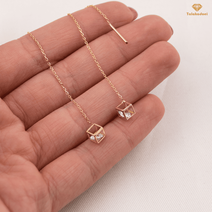 گوشواره بخیه ای مکعب - Image 2