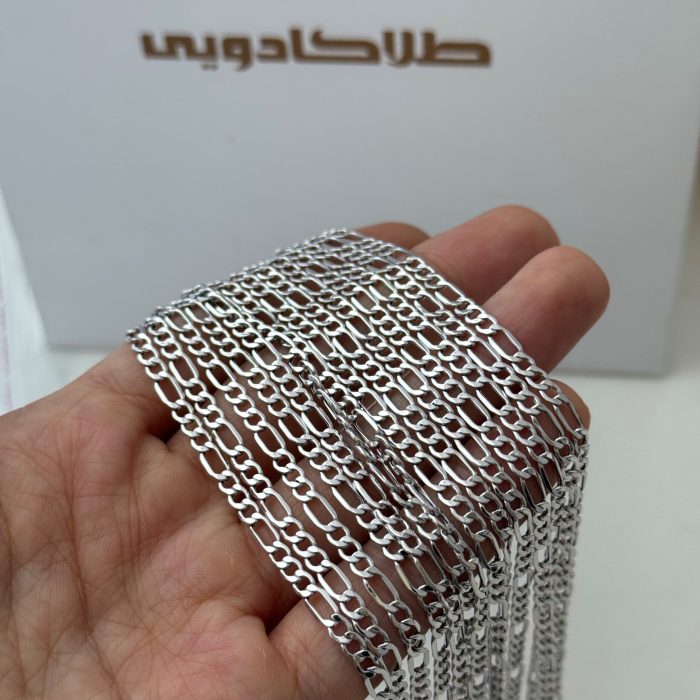 دستبند طلا فیگارو سفید - Image 2