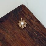 پلاک طلا گل مرواریدی کد 130