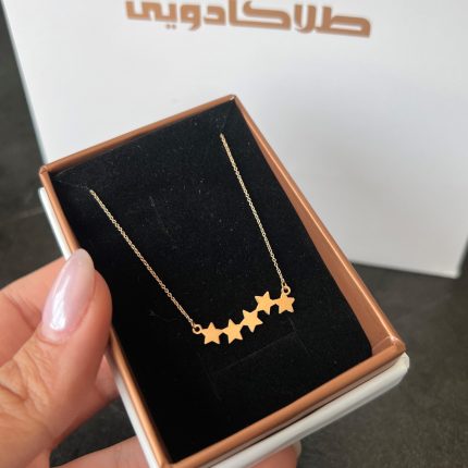 گردنبند لیزری طلا پنج ستاره