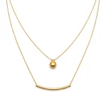 گردنبند دو رج گوی و مفتول