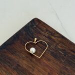 پلاک طلا قلب مرواریدی