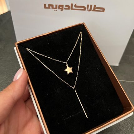 گردنبند دو رج ستاره و خط